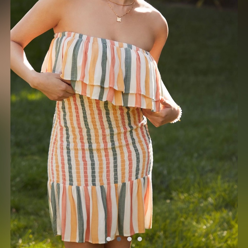 NWT ANTHROPOLOGIE Strapless Smocked Dress